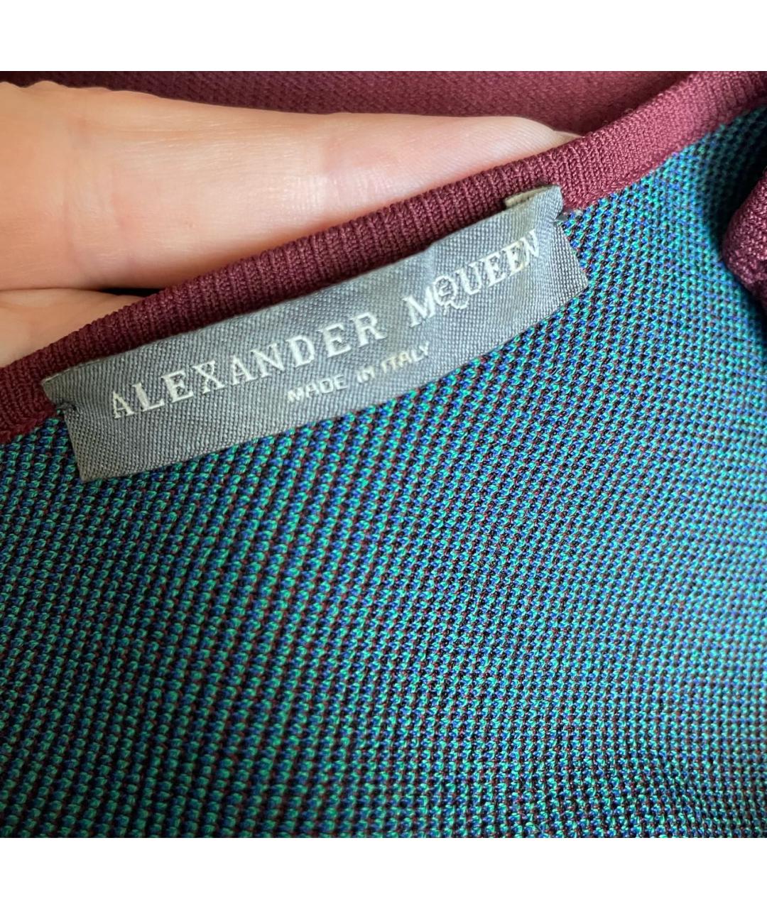 ALEXANDER MCQUEEN Бордовое вискозное коктейльное платье, фото 3