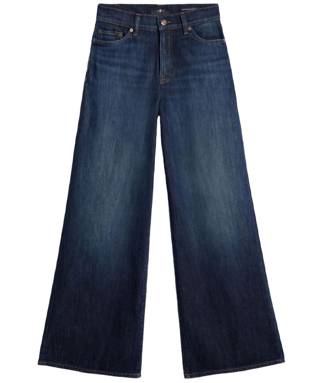 7 FOR ALL MANKIND Синие хлопковые прямые джинсы, фото 1