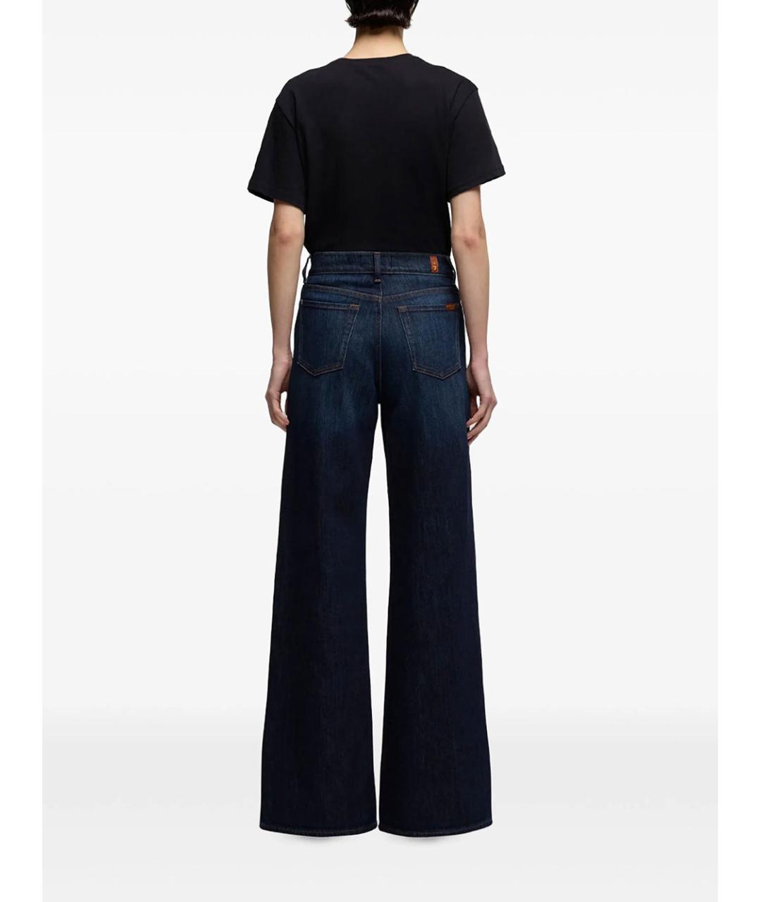 7 FOR ALL MANKIND Синие хлопковые прямые джинсы, фото 3