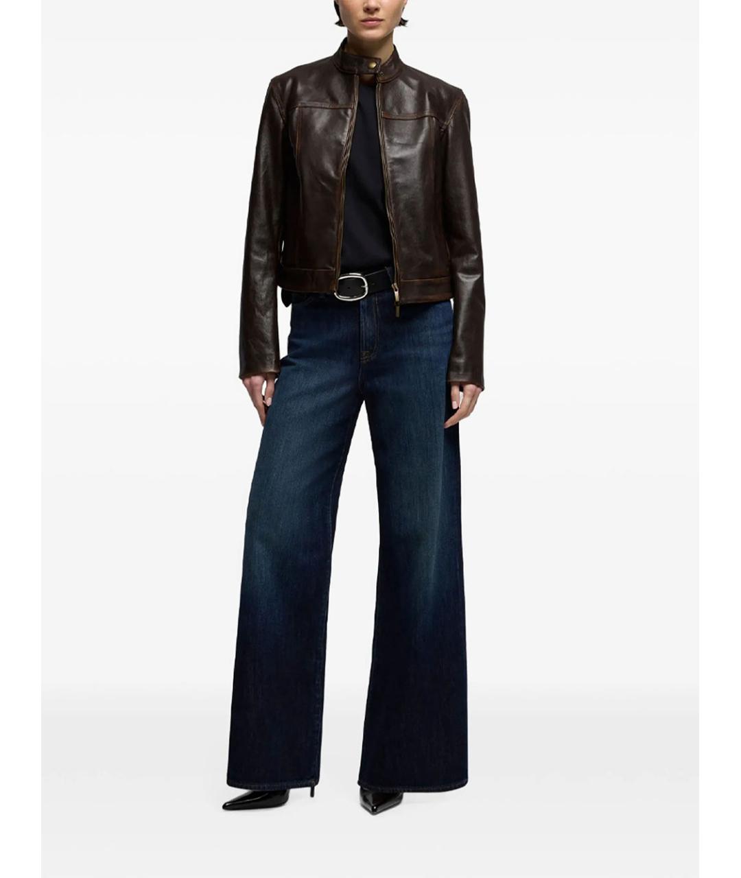 7 FOR ALL MANKIND Синие хлопковые прямые джинсы, фото 2