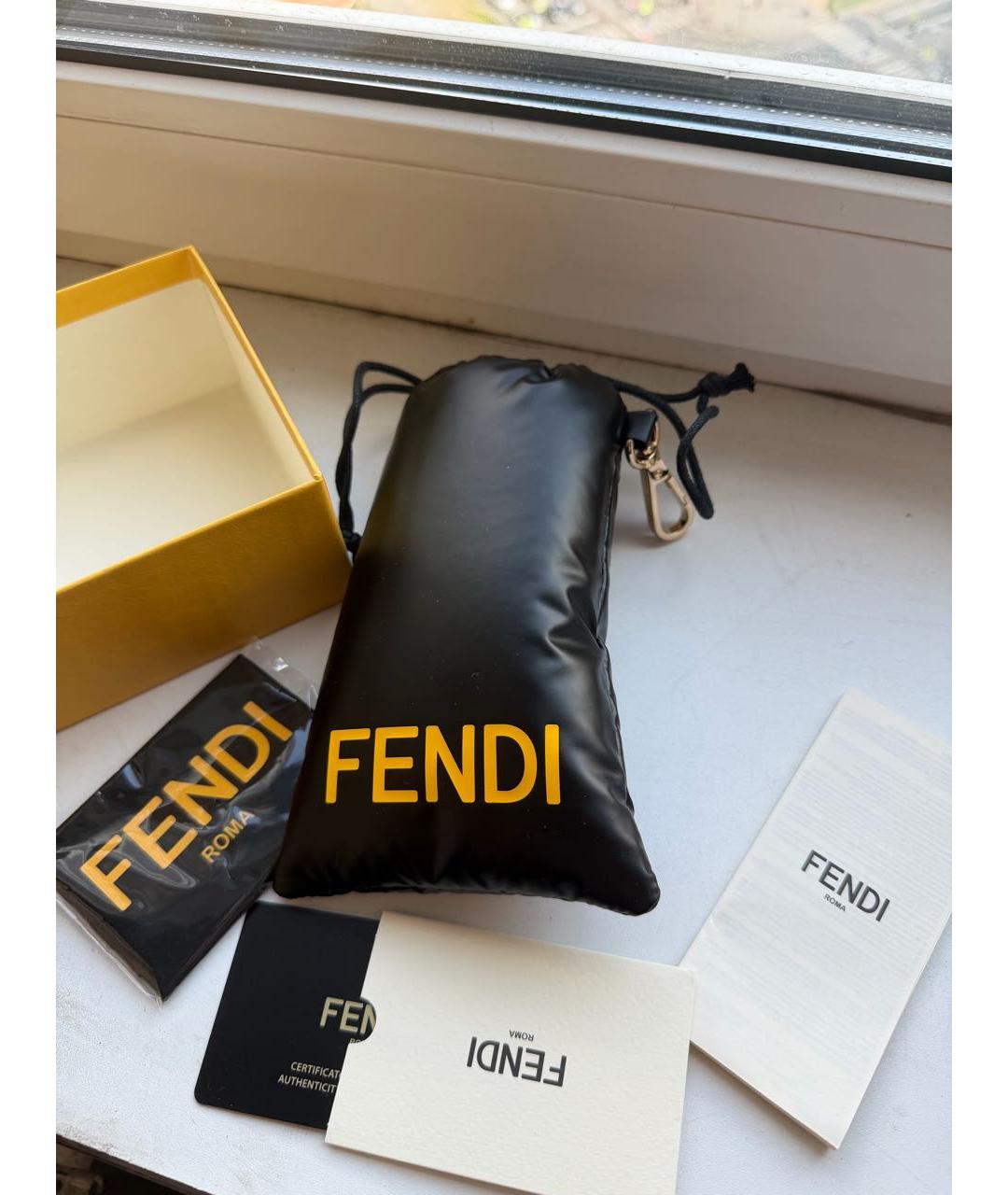FENDI Черные металлические солнцезащитные очки, фото 6