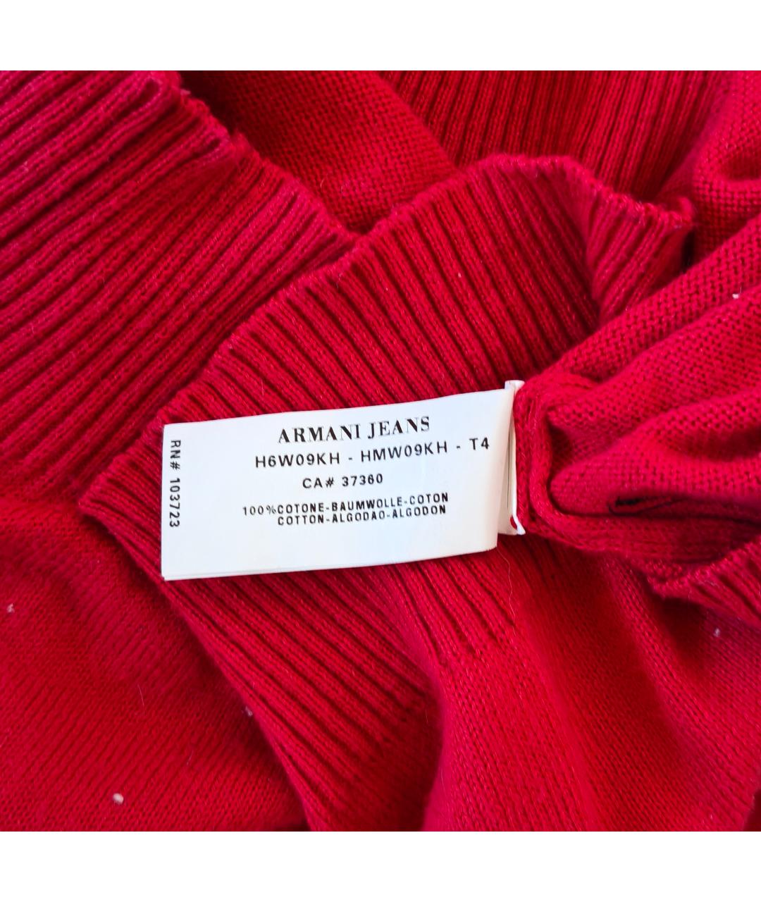 ARMANI JEANS Красный хлопковый джемпер / свитер, фото 5