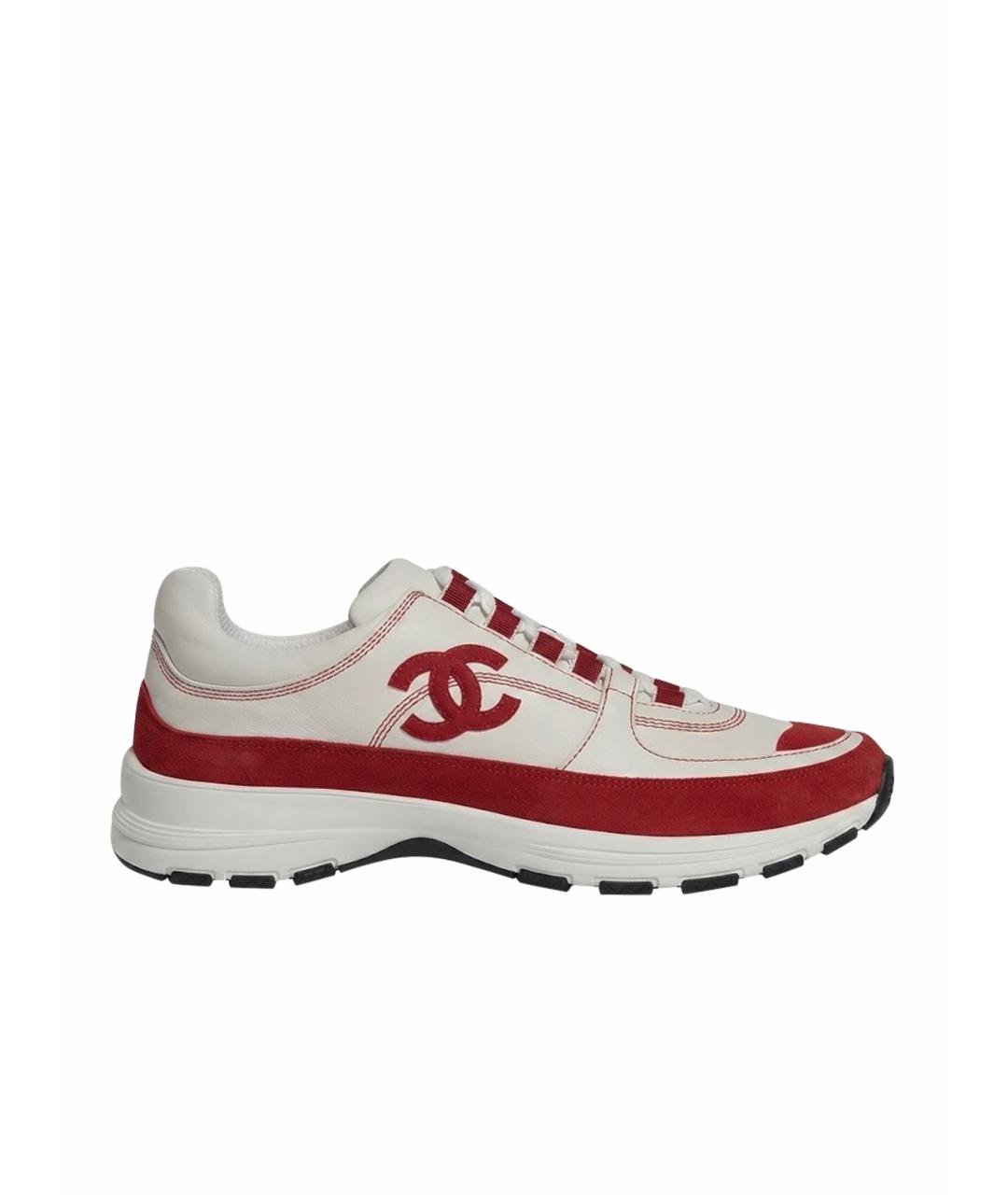 CHANEL Белые кожаные кроссовки, фото 3