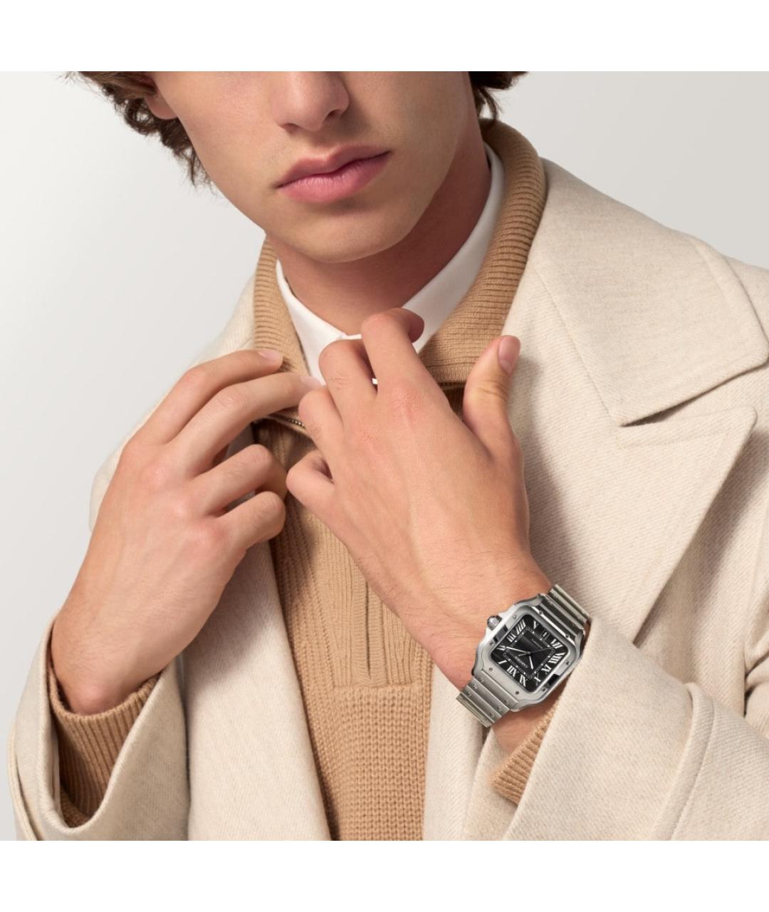 CARTIER Черные часы, фото 5
