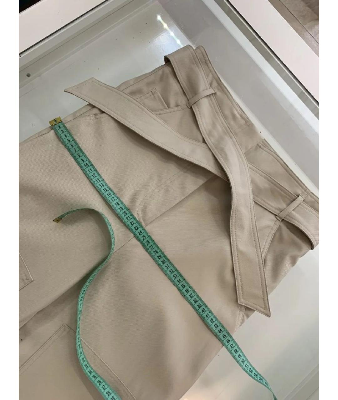 MAX MARA Бежевые хлопковые брюки широкие, фото 5