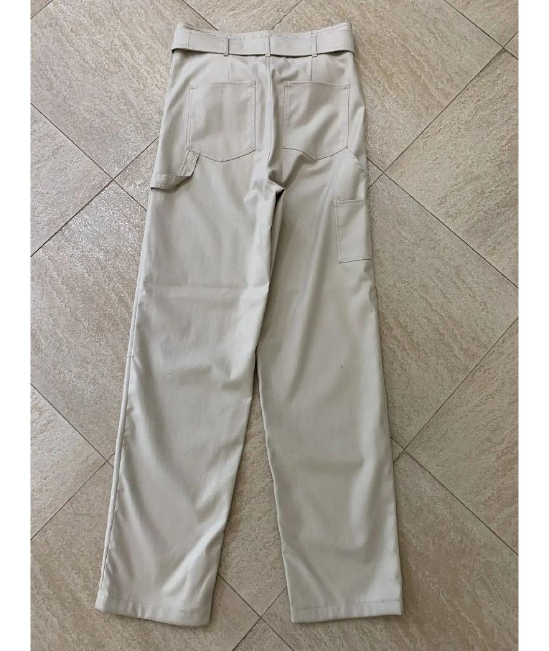 MAX MARA Бежевые хлопковые брюки широкие, фото 2