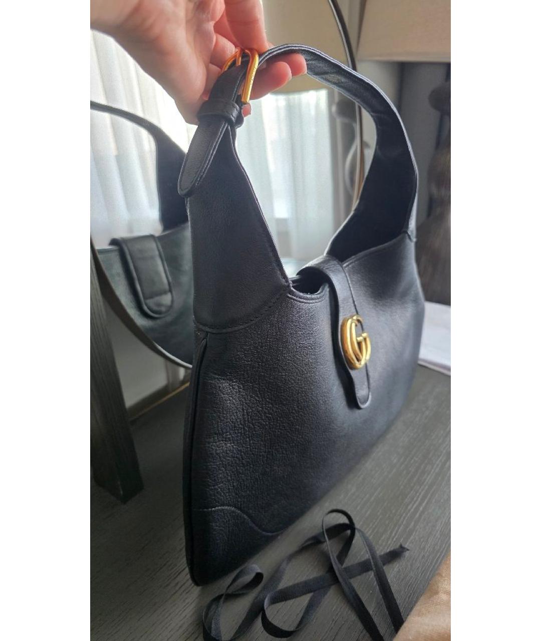GUCCI Черная кожаная сумка с короткими ручками, фото 2