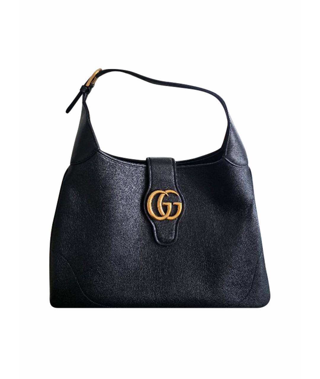 GUCCI Черная кожаная сумка с короткими ручками, фото 1