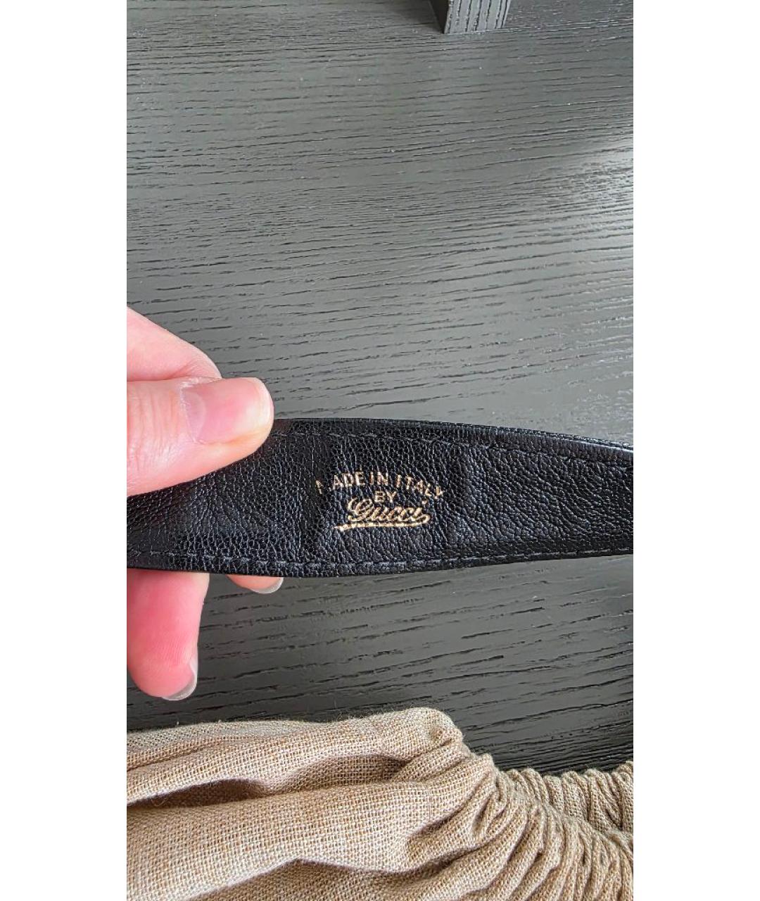 GUCCI Черная кожаная сумка с короткими ручками, фото 3