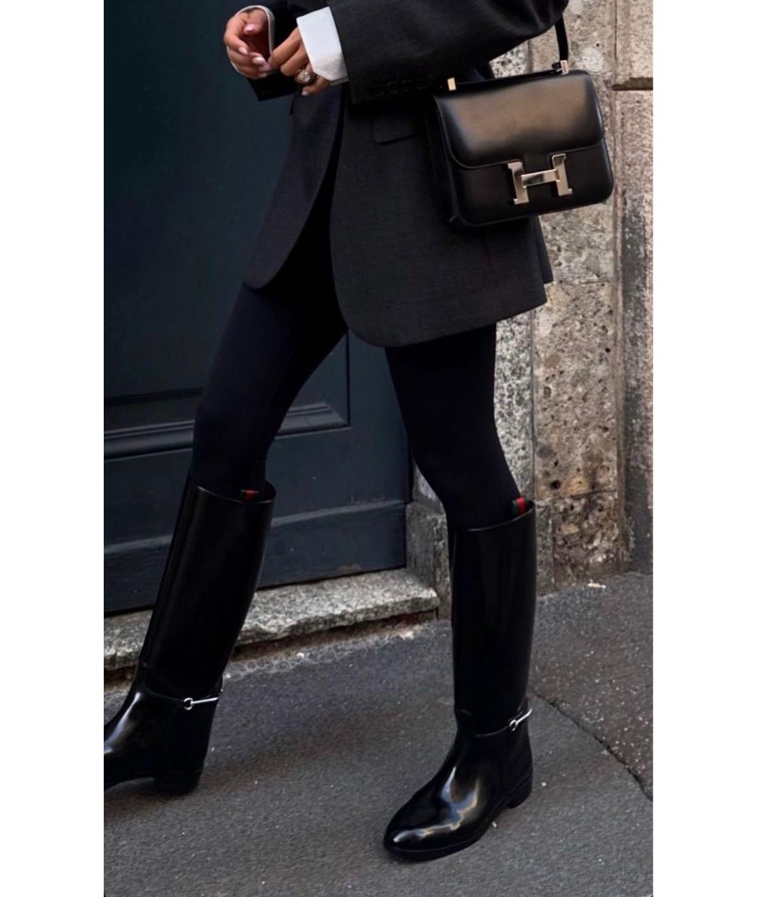 GUCCI Черные сапоги из лакированной кожи, фото 5
