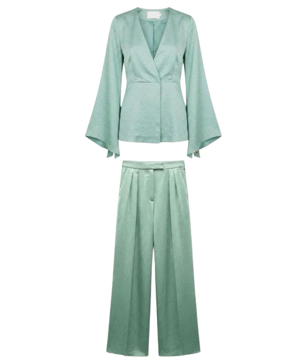 MAX MARA Зеленый шелковый костюм с брюками, фото 1