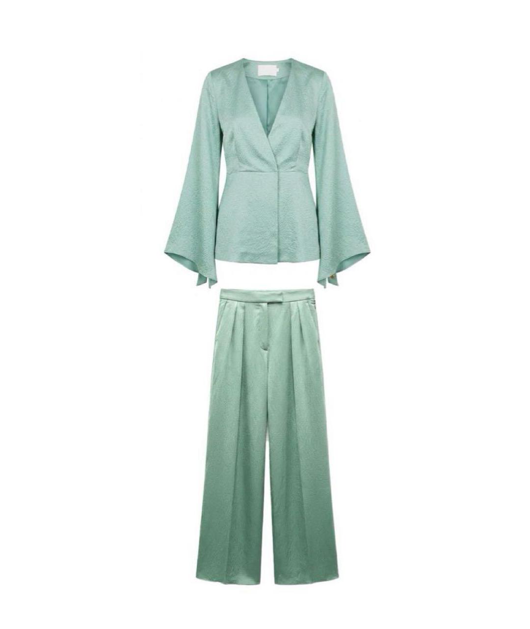 MAX MARA Зеленый шелковый костюм с брюками, фото 7
