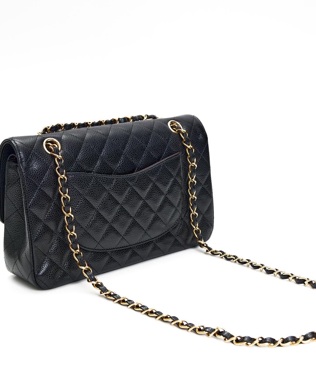 CHANEL Черная кожаная сумка с короткими ручками, фото 4