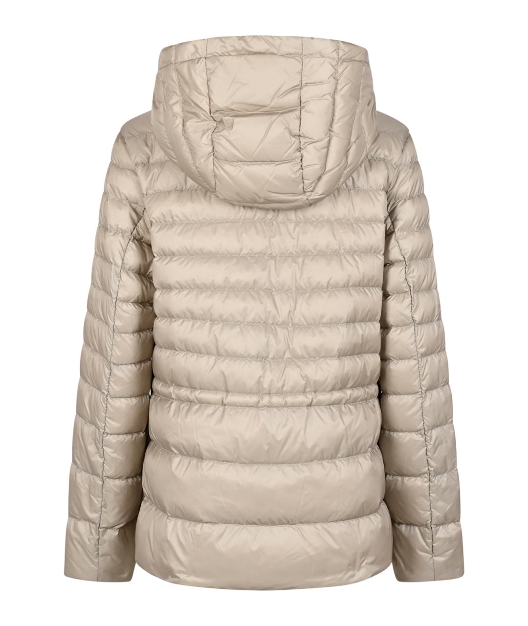 MONCLER Бежевый полиамидовый пуховик, фото 2