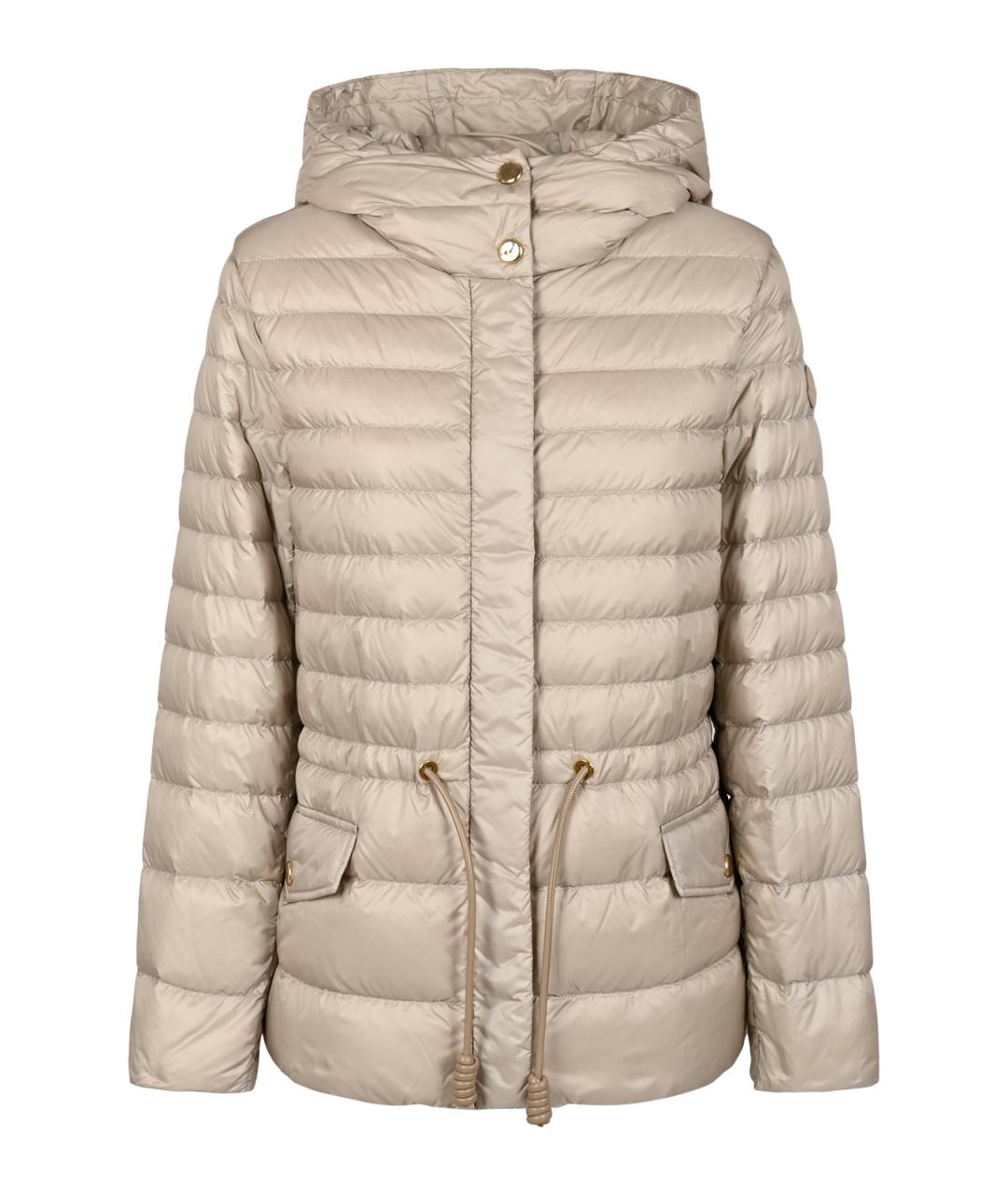 MONCLER Бежевый полиамидовый пуховик, фото 1