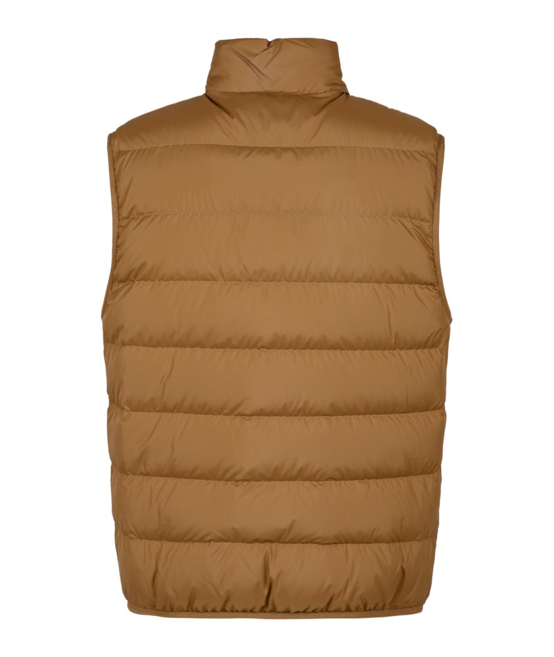 MONCLER Коричневый синтетический жилет, фото 2