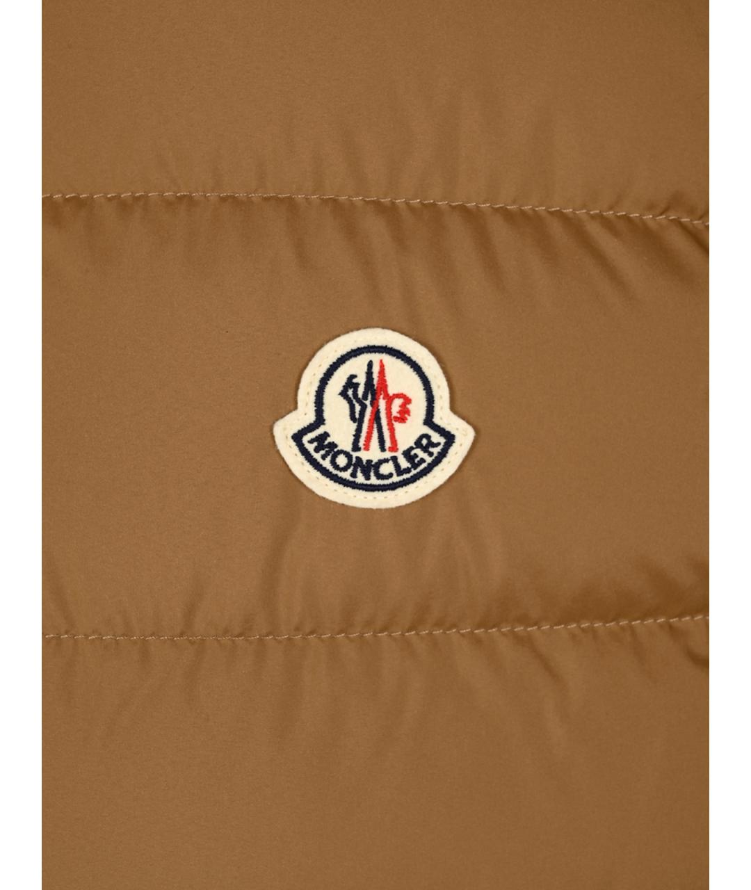 MONCLER Коричневый синтетический жилет, фото 3