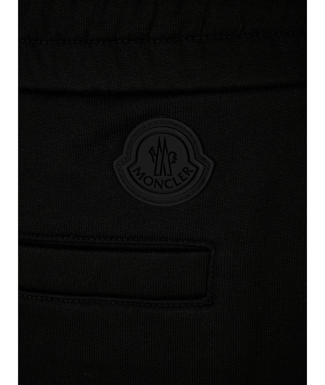 MONCLER Черные хлопковые повседневные брюки, фото 6