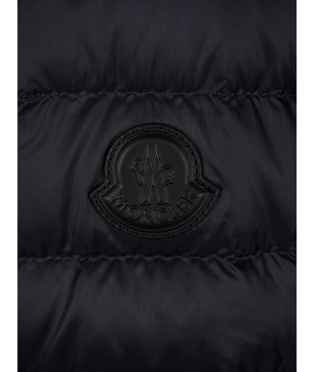 MONCLER Темно-синий полиамидовый пуховик, фото 3