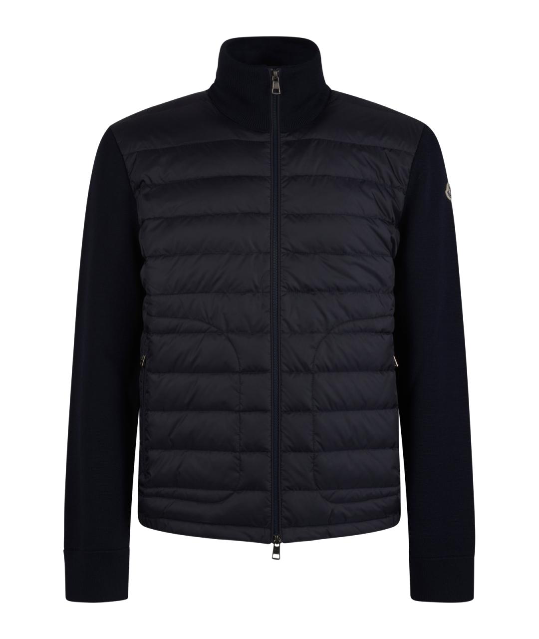 MONCLER Темно-синий полиамидовый кардиган, фото 1