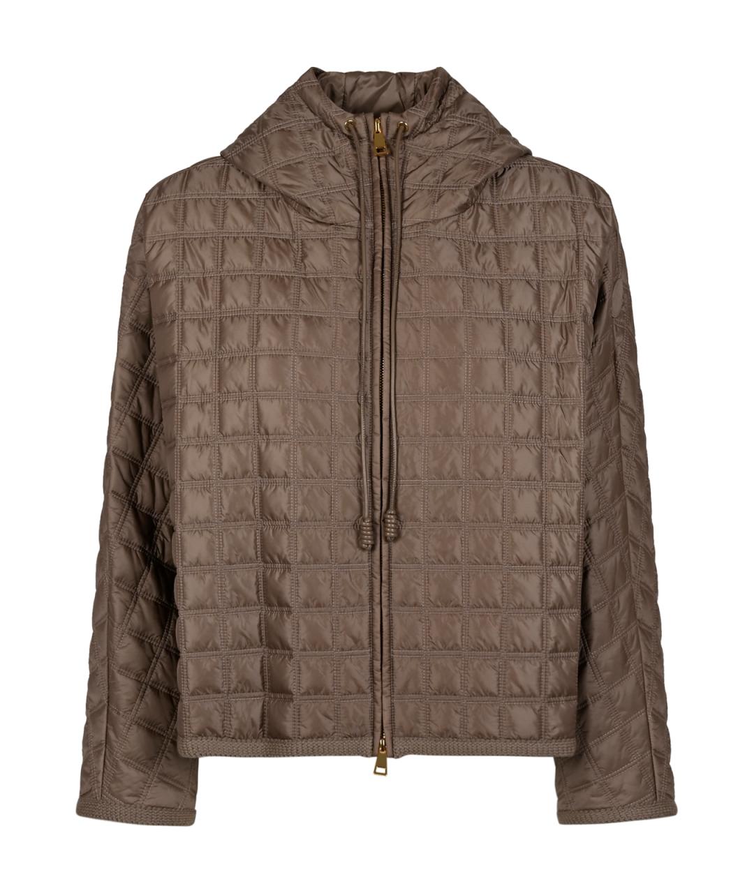 MONCLER Коричневая синтетическая куртка, фото 1