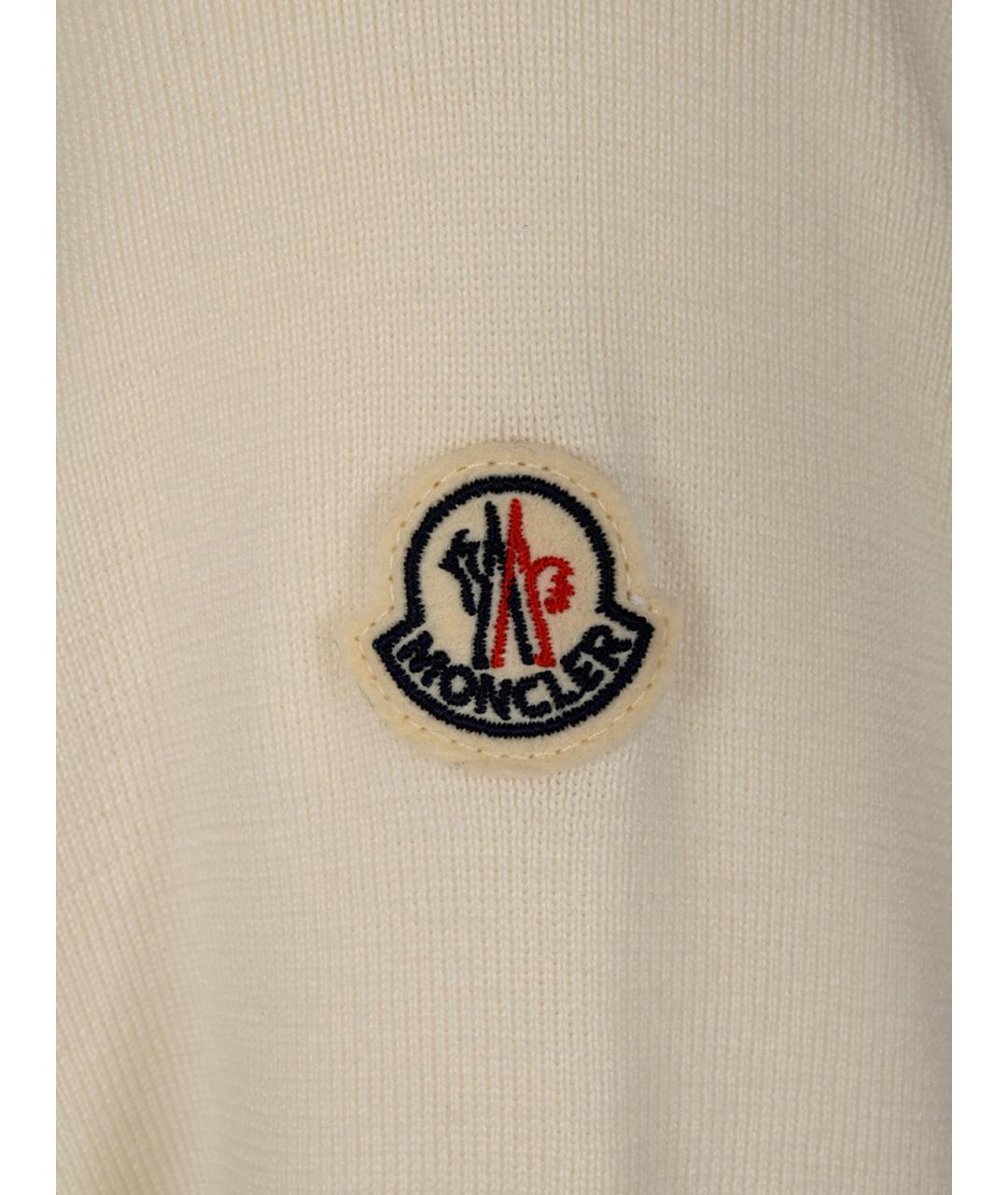 MONCLER Белый шерстяной кардиган, фото 3