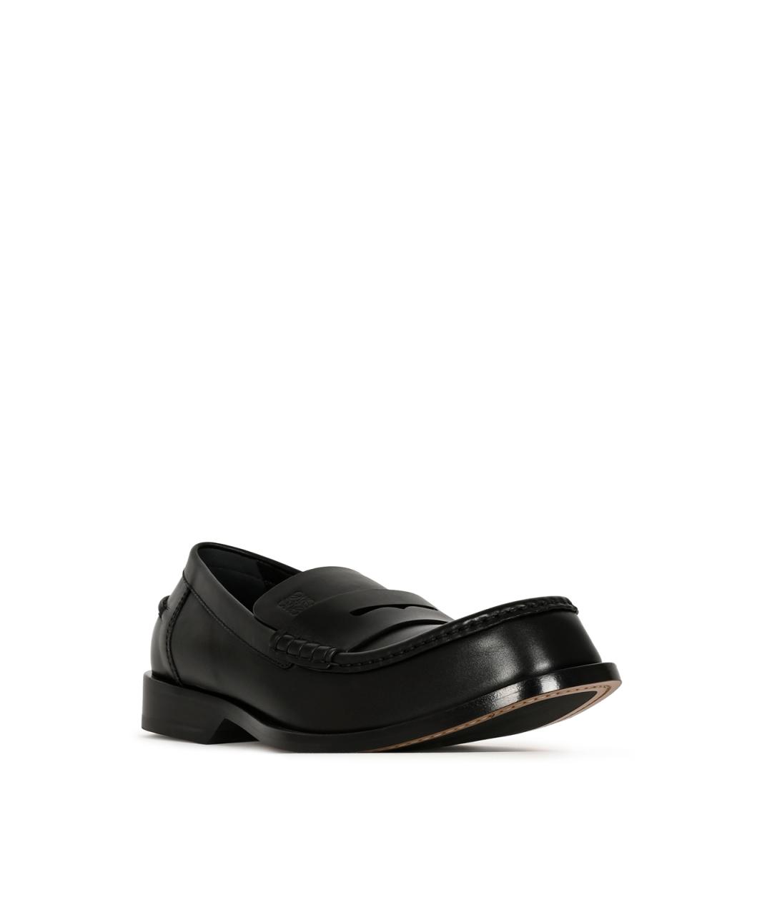LOEWE Черные кожаные лоферы, фото 2