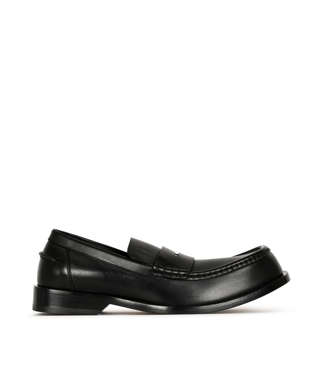 LOEWE Черные кожаные лоферы, фото 1