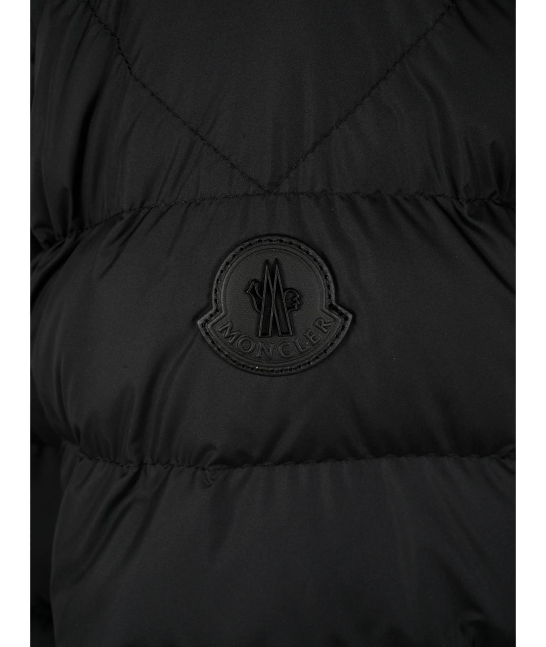 MONCLER Черный полиэстеровый пуховик, фото 3