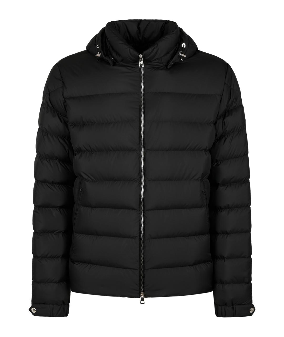 MONCLER Черный полиэстеровый пуховик, фото 1