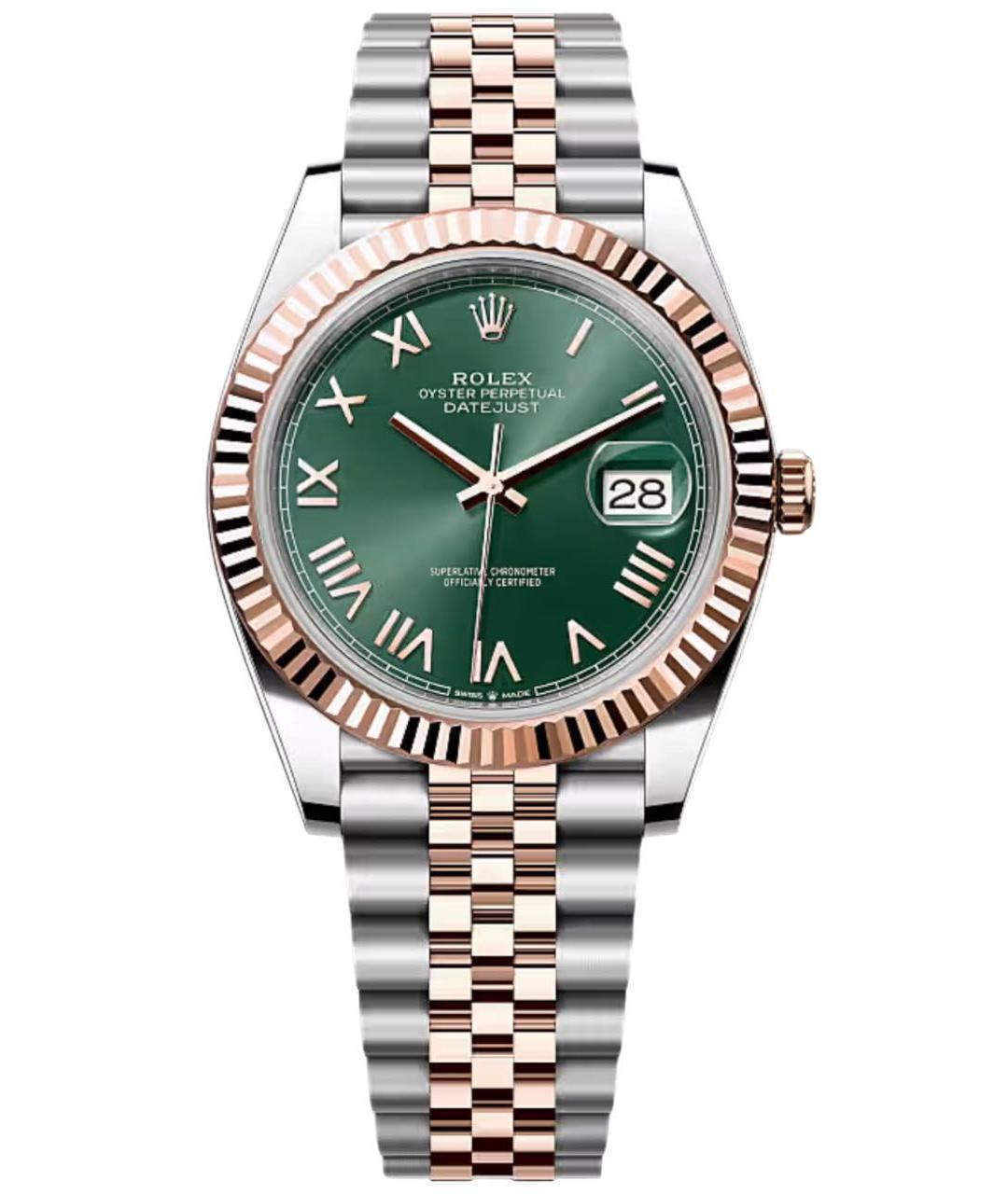ROLEX Зеленые часы из розового золота, фото 1