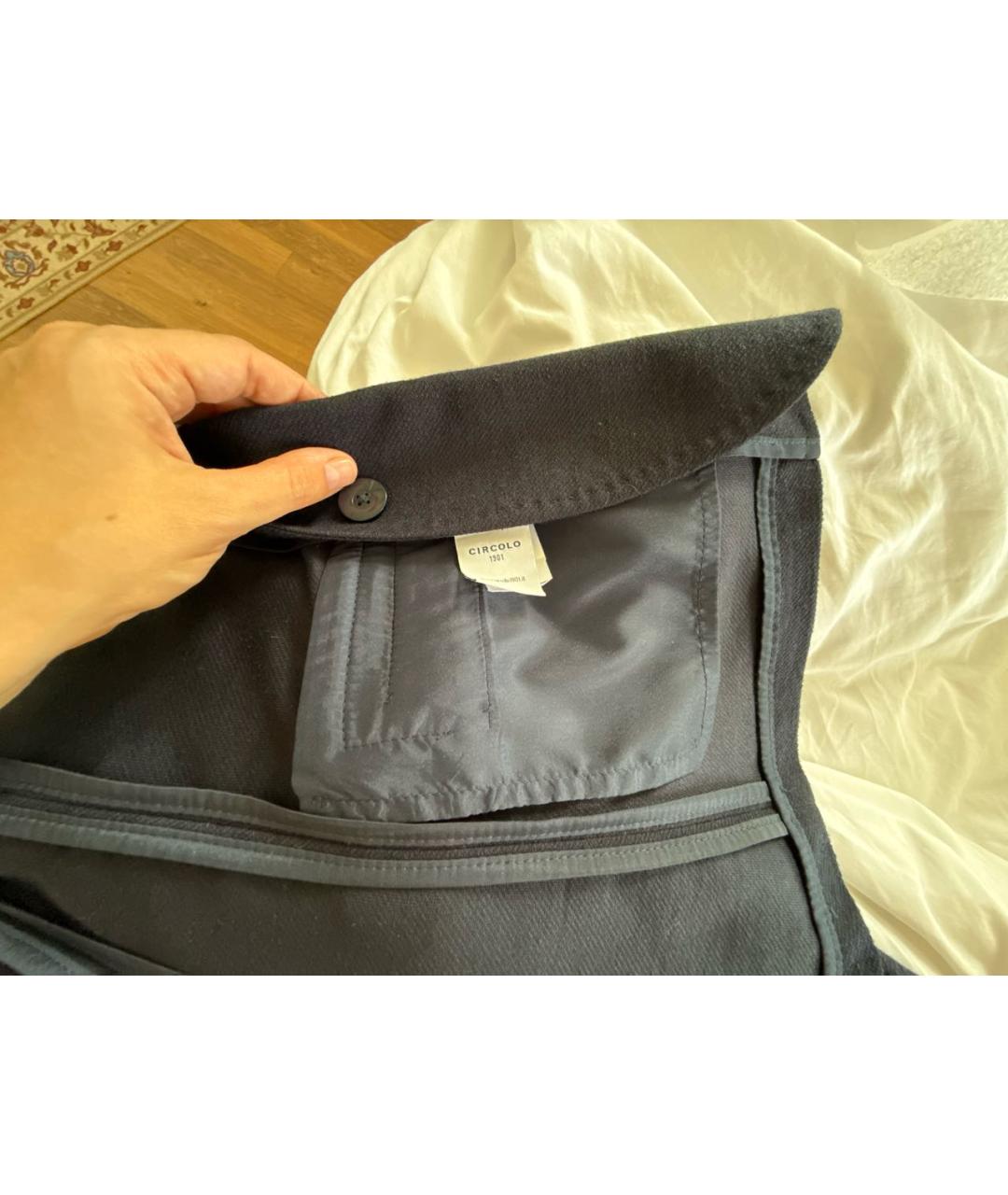 CIRCOLO 1901 Темно-синий шерстяной жакет/пиджак, фото 7