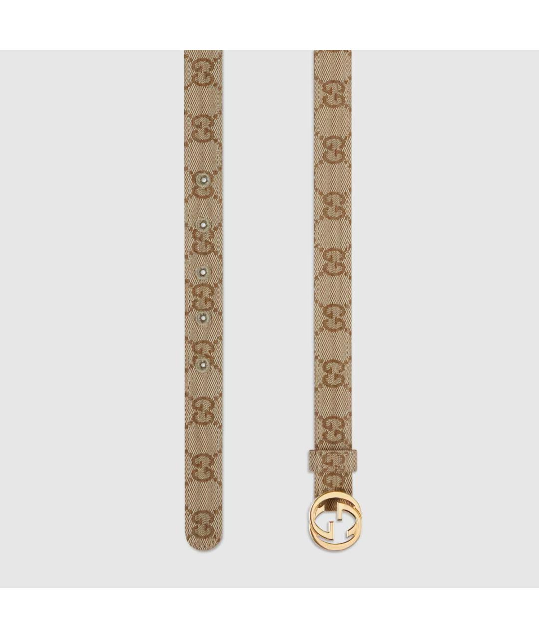 GUCCI Бежевый кожаный ремень, фото 2