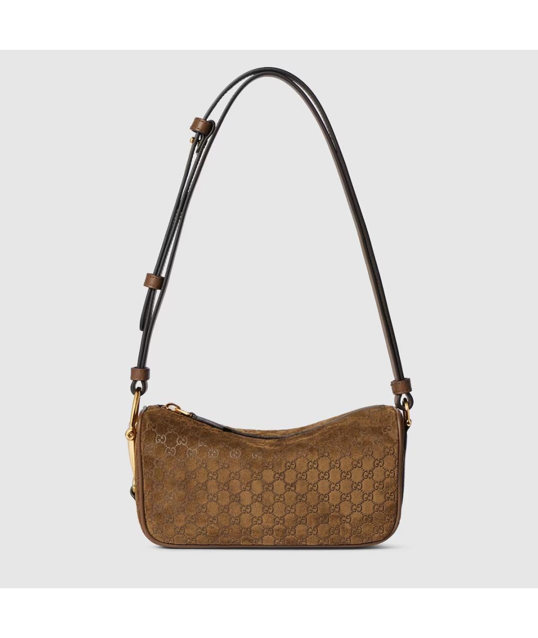 GUCCI Коричневая замшевая сумка через плечо, фото 3