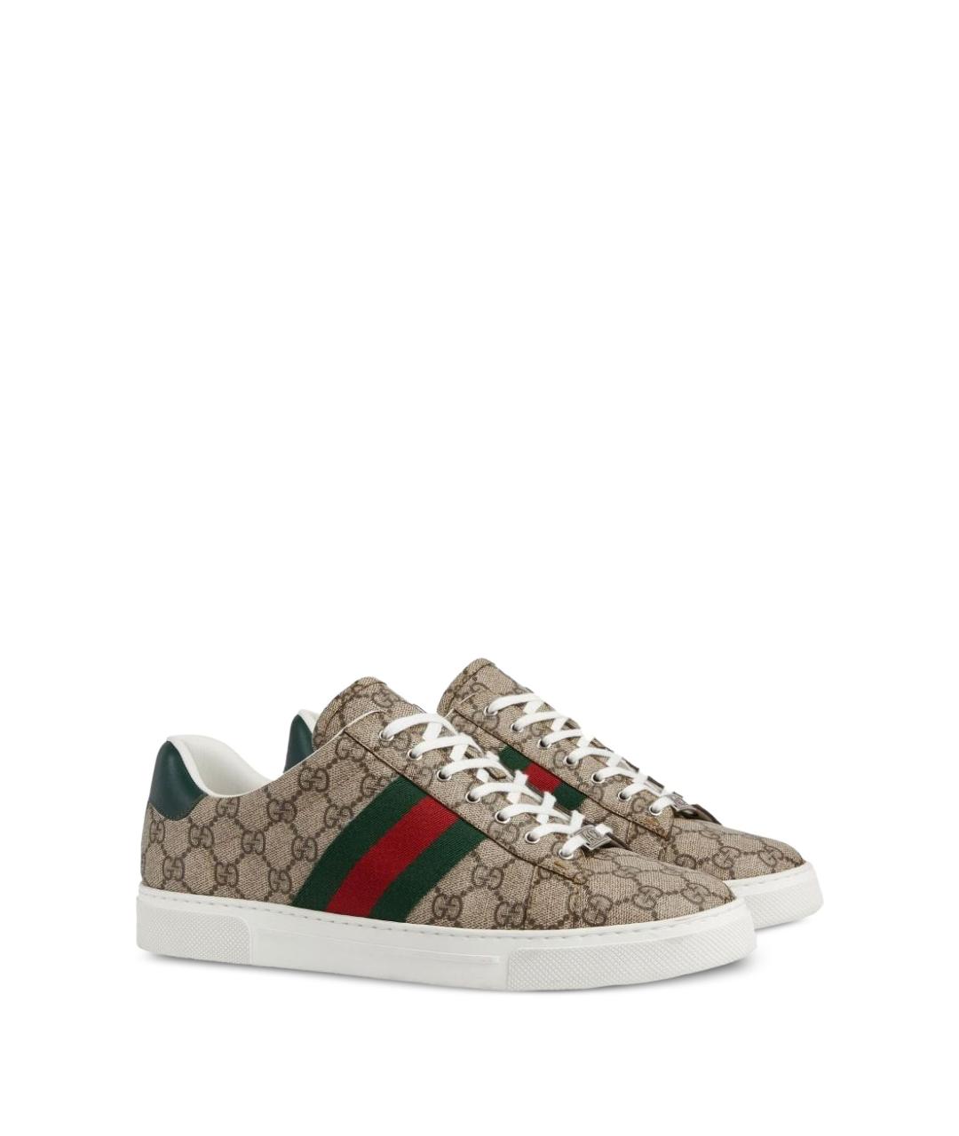 GUCCI Бежевые текстильные кроссовки, фото 5