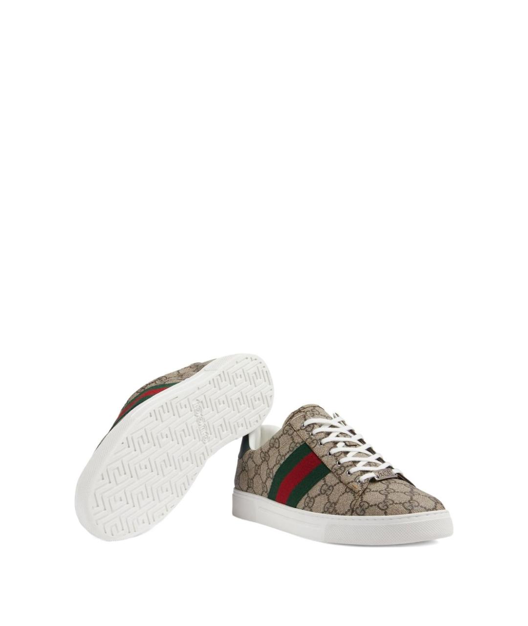 GUCCI Бежевые текстильные кроссовки, фото 3