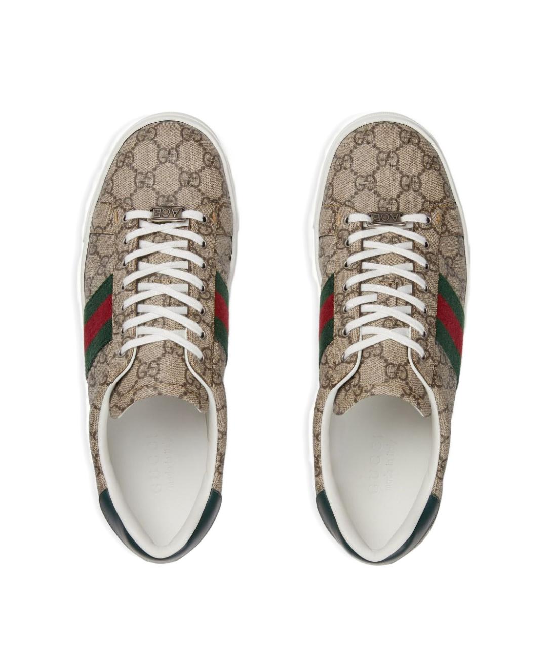 GUCCI Бежевые текстильные кроссовки, фото 4