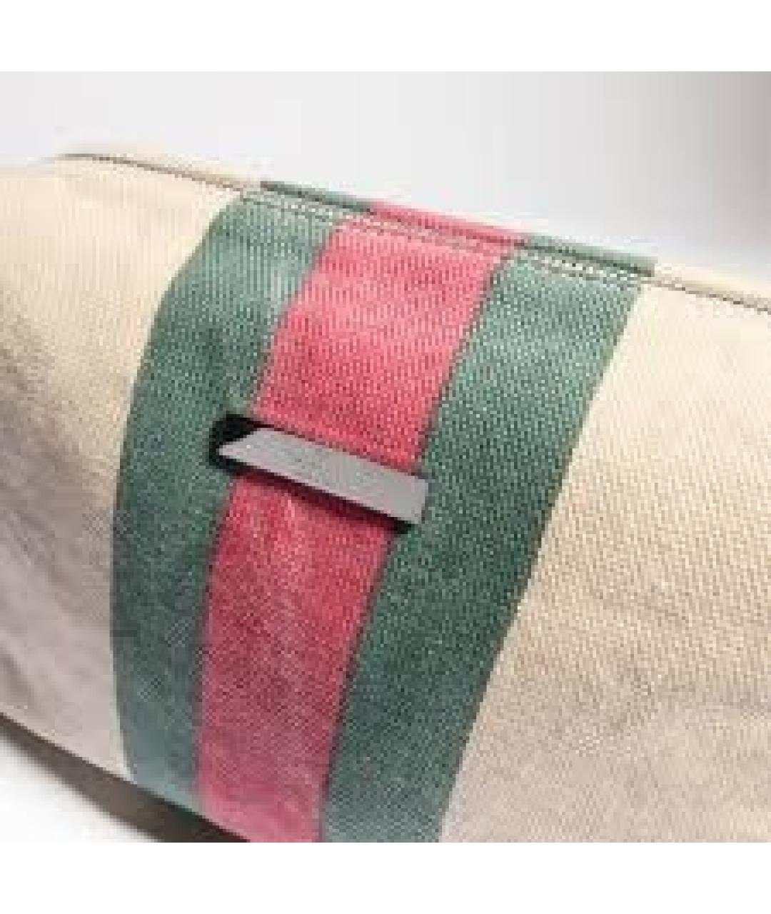 GUCCI Бежевая барсетка из канвы, фото 2