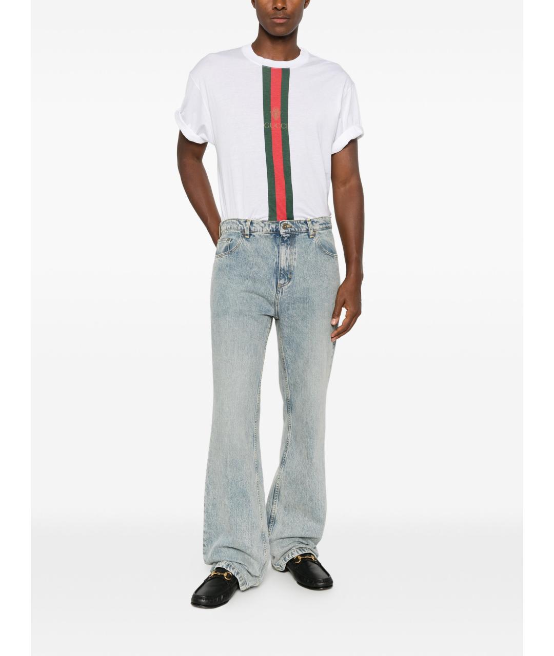 GUCCI Белая хлопковая футболка, фото 5