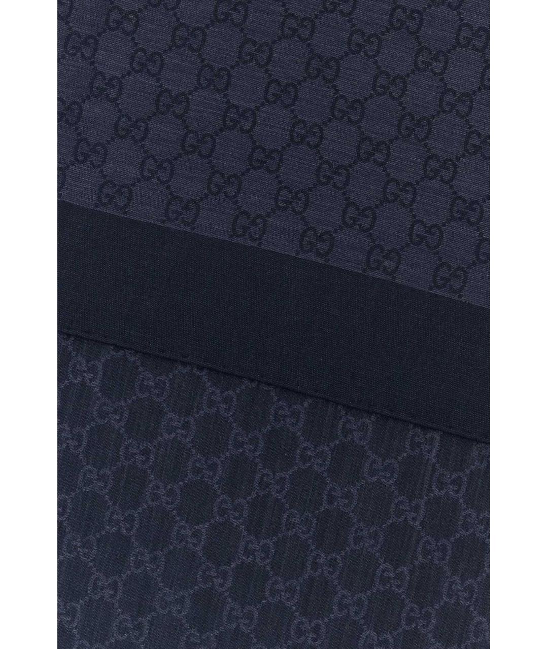 GUCCI Синий шерстяной шарф, фото 2