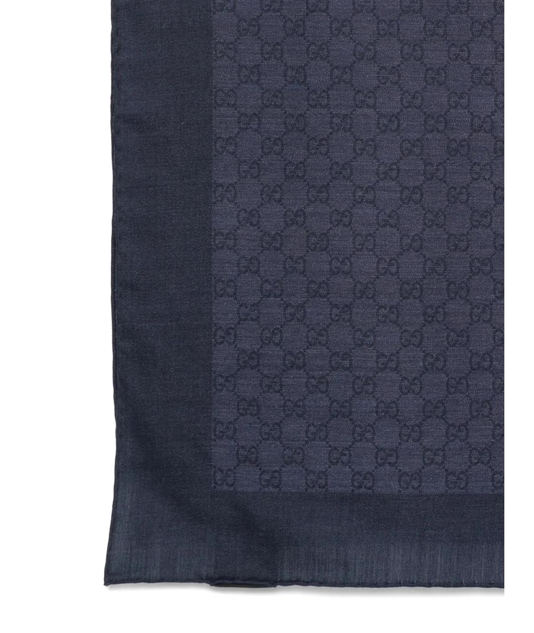 GUCCI Синий шерстяной шарф, фото 3