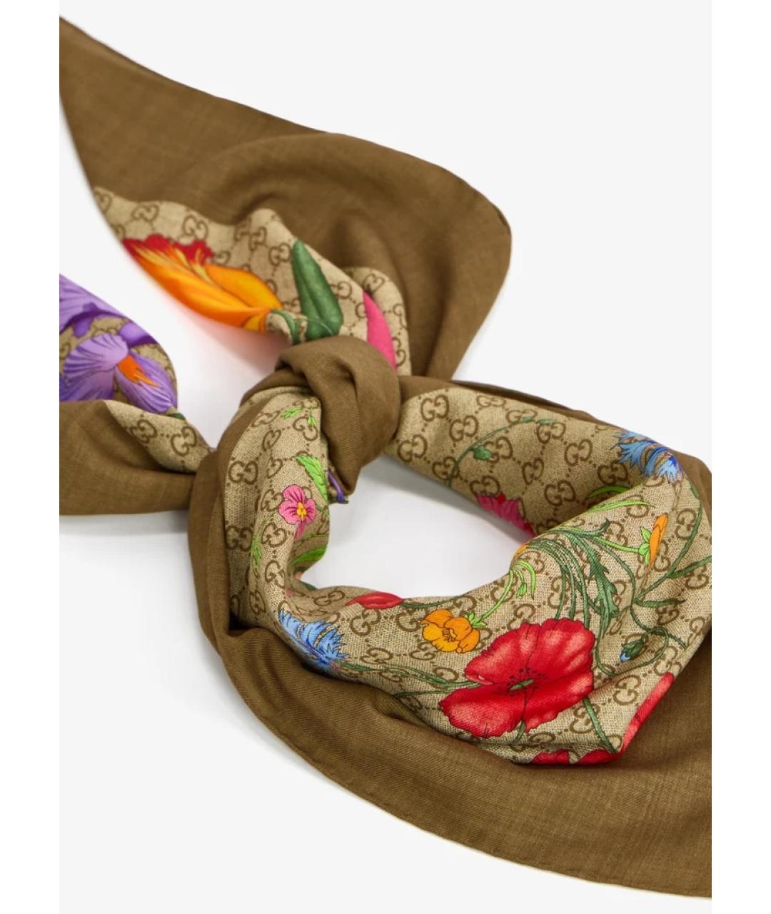 GUCCI Мульти шерстяной шарф, фото 2
