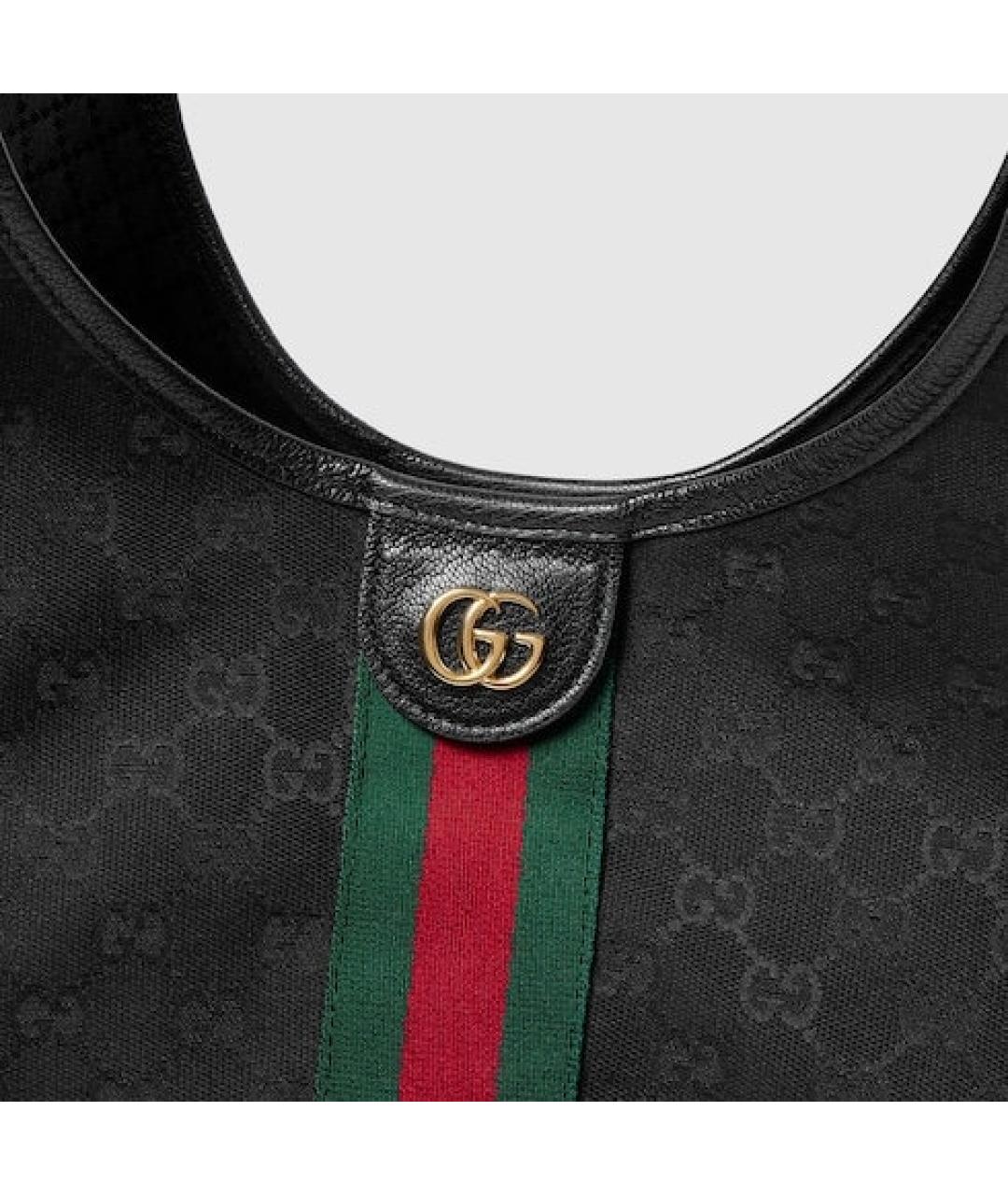 GUCCI Черная сумка на плечо из канвы, фото 3
