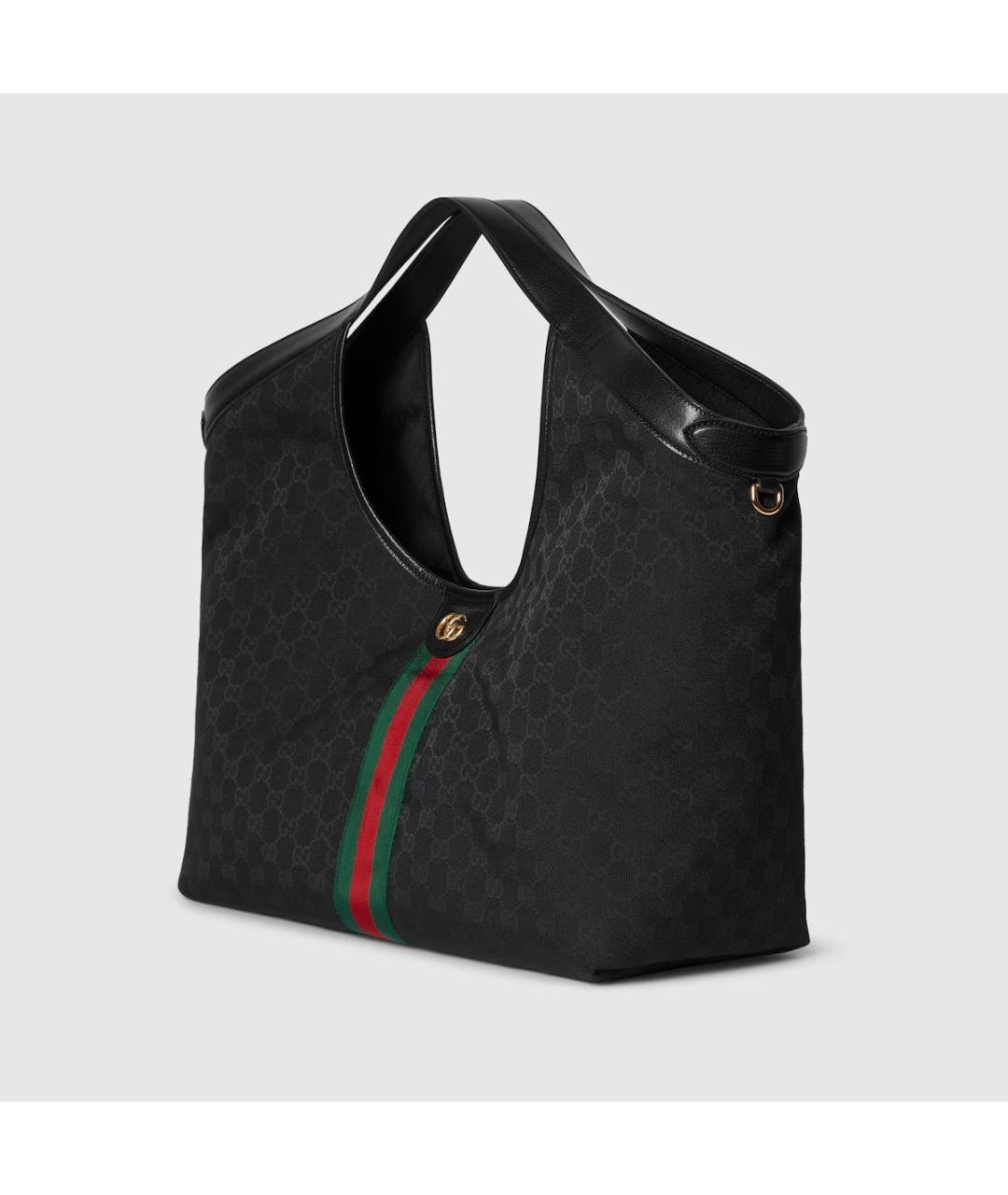 GUCCI Черная сумка на плечо из канвы, фото 2
