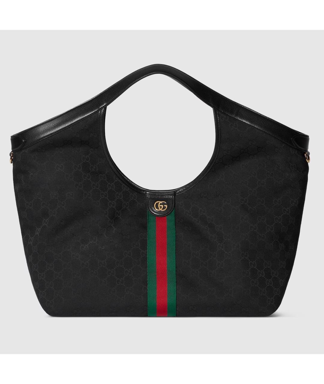 GUCCI Черная сумка на плечо из канвы, фото 1