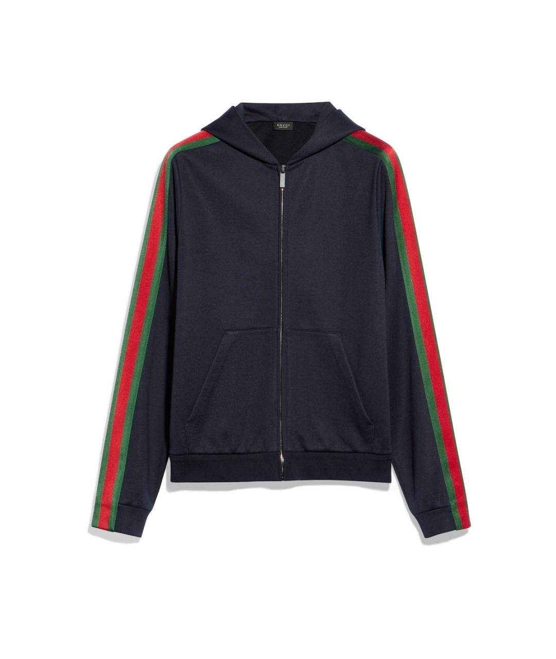 GUCCI Темно-синяя хлопковая спортивная куртка, фото 3