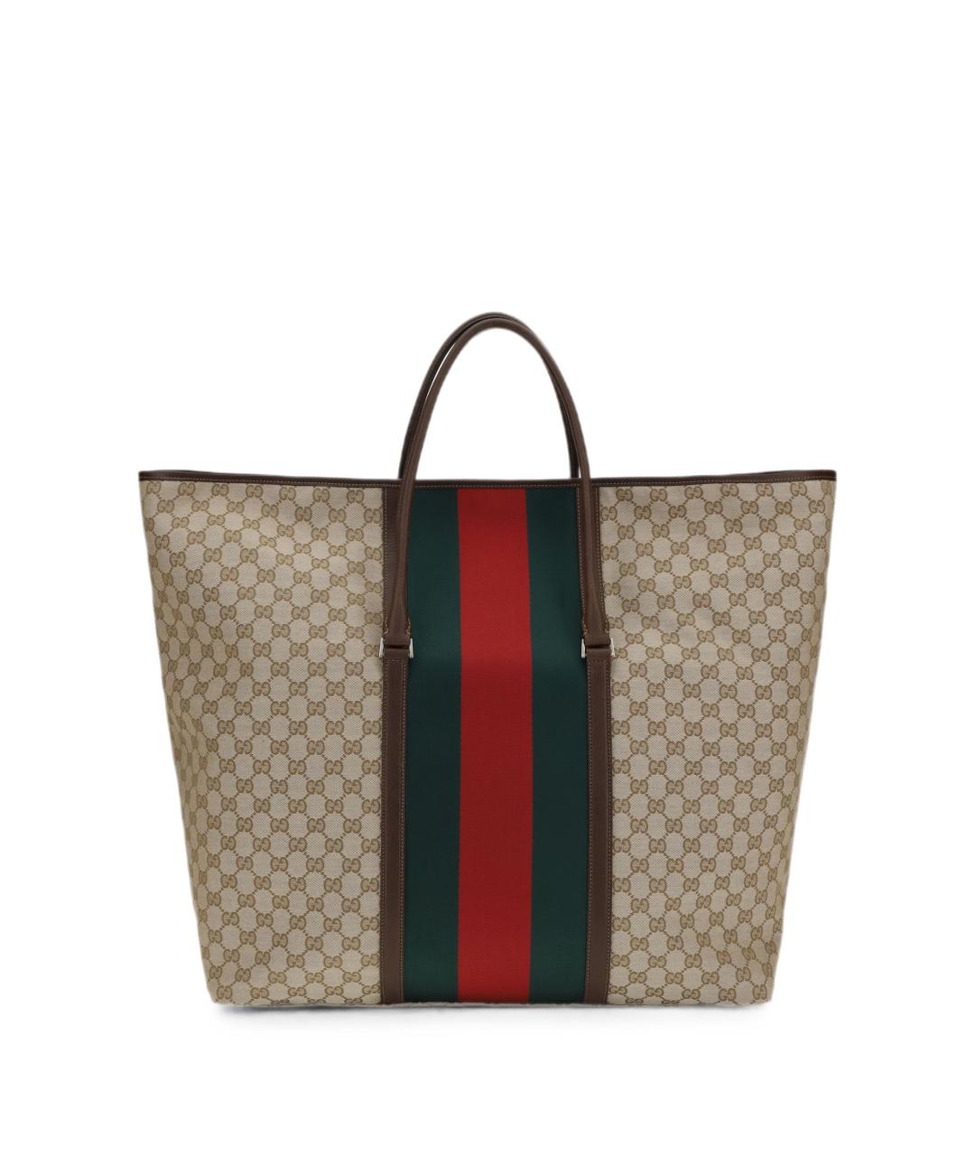GUCCI Бежевая сумка тоут из канвы, фото 1