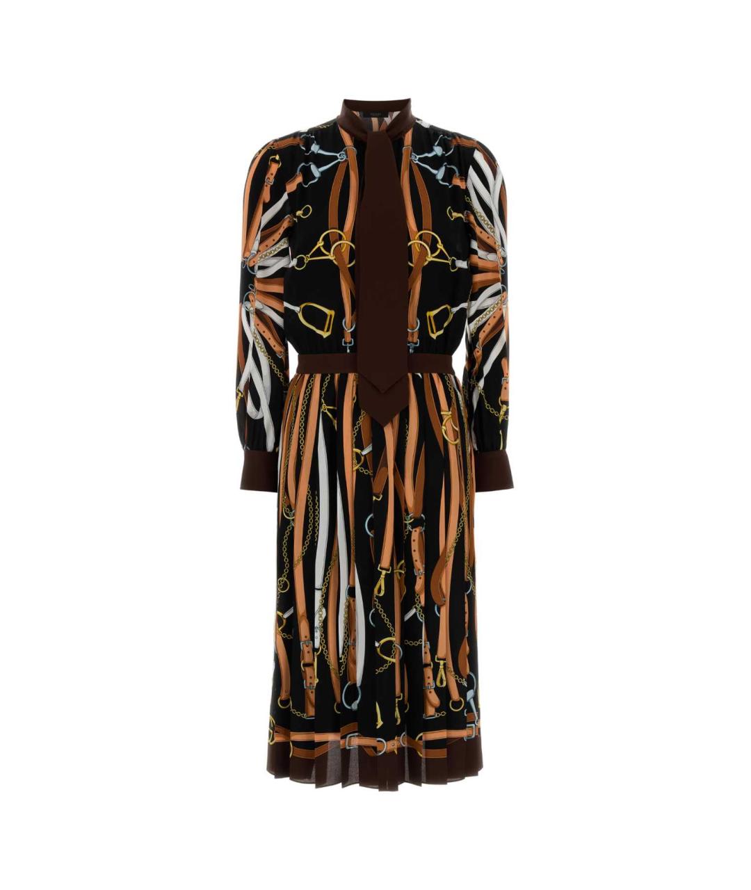 GUCCI Мульти шелковое повседневное платье, фото 1