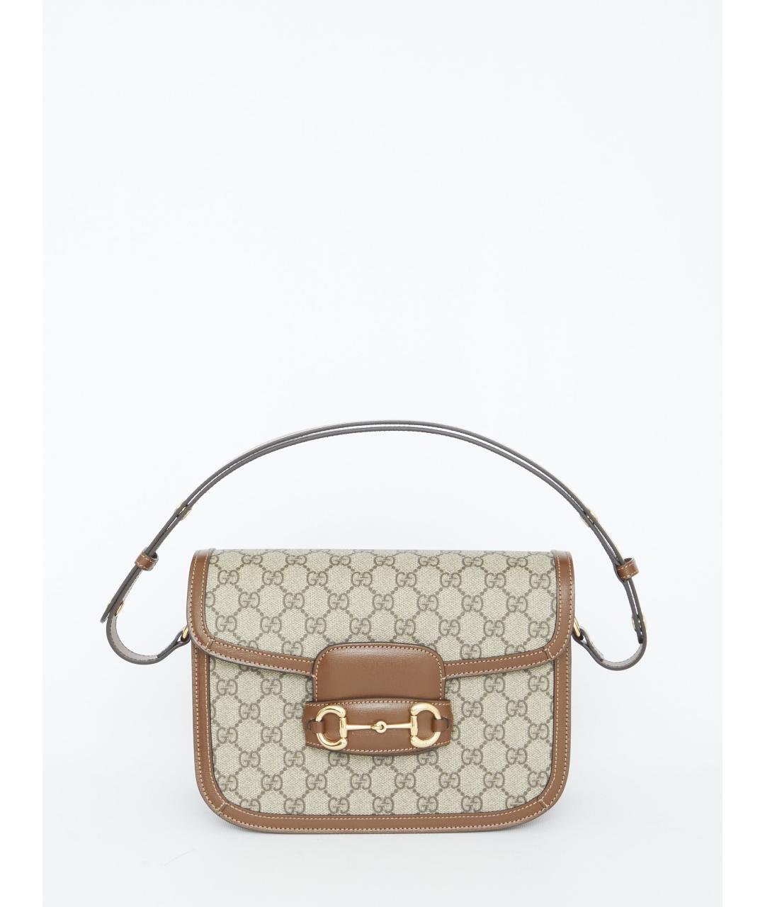GUCCI Коричневая сумка через плечо из канвы, фото 1