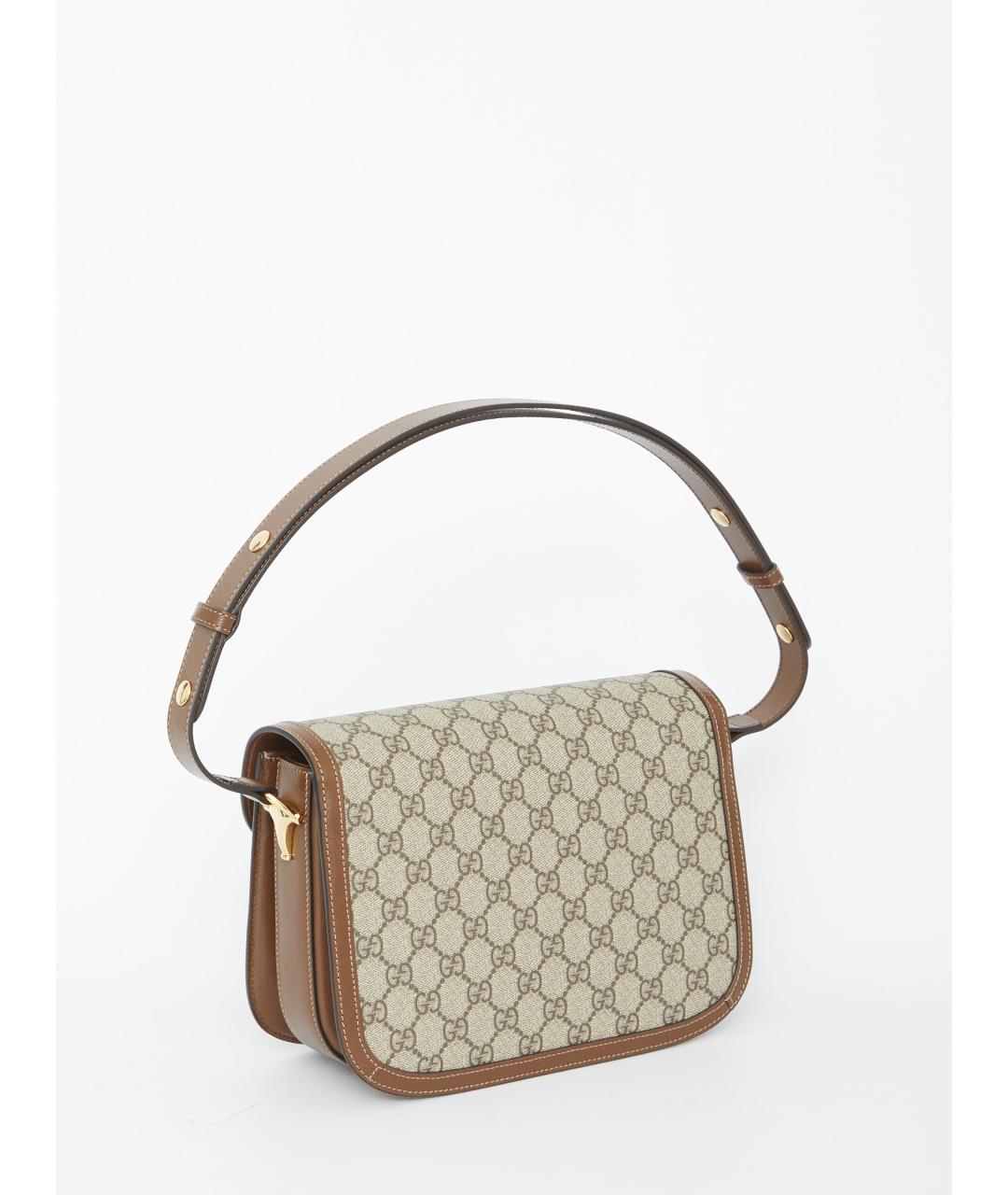 GUCCI Коричневая сумка через плечо из канвы, фото 2